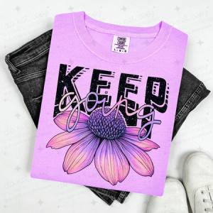 KEEP GOING - PURPLE FLOWER - DTF TRANSFER