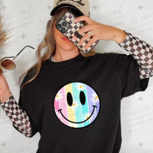 RAINBOW DAISY SMILEY - DTF TRANSFER
