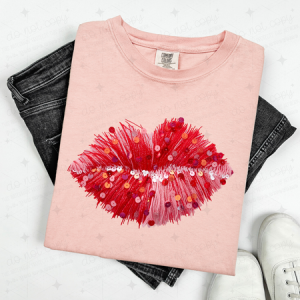 YARN LIPS - FAUX YARN/FAUX SEQUIN - DTF TRANSFER