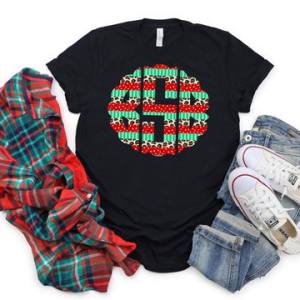 LEOPARD STRIPE CHRISTMAS MONOGRAM - CUSTOM TRANSFER