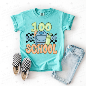 100 DAYS OF SCHOOL - ORANGE AND GREEN - DTF TRANSFER