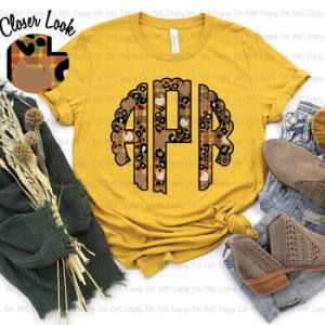 TURKEY PLAID MONOGRAM - CUSTOM TRANSFER