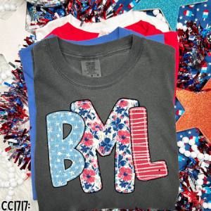 NON-TRADITIONAL PREPPY INDEPENDENCE DAY MONOGRAM - CUSTOM TRANSFER