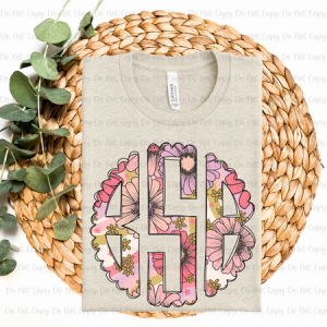 BLOOMS - MONOGRAM - CUSTOM TRANSFER