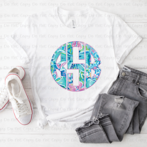 BLUE PREPPY BOW MONOGRAM - CUSTOM TRANSFER