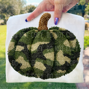 CAMO PUMPKIN FAUX YARN - DTF TRANSFER
