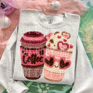 COFFEE VALENTINES - FAUX YARN - DTF TRANSFER