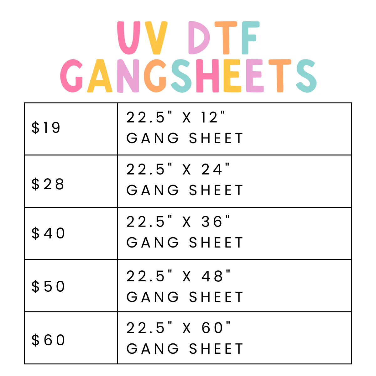 UV DTF Gang Sheets- NO CODES ALLOWED - Image 2