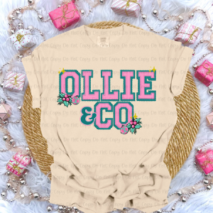 CHRISTMAS PINK & TEAL PREPSTER BUSINESS NAME - CUSTOM TRANSFER