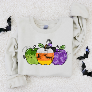 HALLOWEEN APPLES W/ NAME - CUSTOM TRANSFER