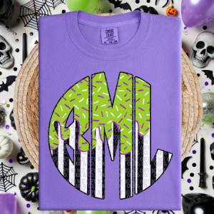 ICE CREAM DRIP HALLOWEEN MONOGRAM - CUSTOM TRANSFER