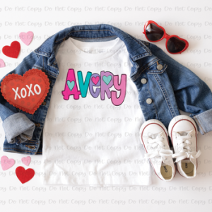 VALENTINE DOODLE NAMES - CUSTOM TRANSFER