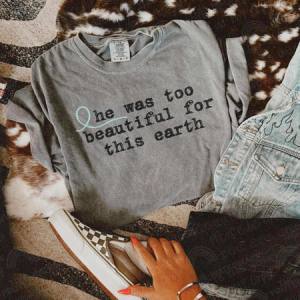 HE WAS TOO BEAUTIFUL FOR THIS EARTH BLUE *OLLIE & CO. EXCLUSIVE* - DTF TRANSFER