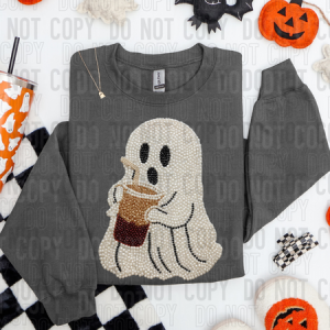 GHOST COFFEE FAUX PEARLS - DTF TRANSFER
