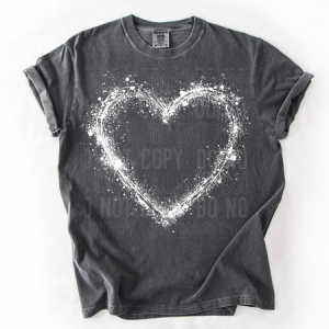 HEART SPLATTER WHITE - DTF TRANSFER