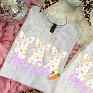 HAPPY EASTER BUNNY TRIO - DTF TRANSFER
