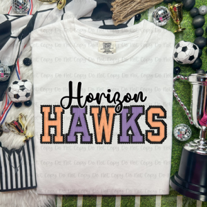 MASCOT+SCHOOL PREPPY SPELLED OUT - CUSTOM TRANSFER