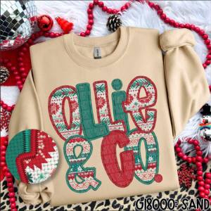 CHRISTMAS SWEATER NAMES *OLLIE&CO.EXCLUSIVE* - FAUX EMBROIDERY - CUSTOM TRANSFER
