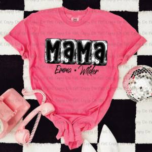 BLACK & WHITE BOXY TITLE W/ KIDS NAMES - CUSTOM TRANSFER