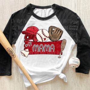 MAMA BASEBALL NAME W/ NUMBER - CUSTOM TRANSFER