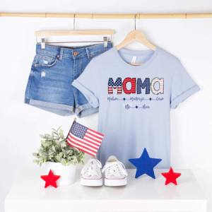 4TH OF JULY MAMA,AUNT,GRANDMA ETC W/ KIDS NAMES - CUSTOM TRANSFER