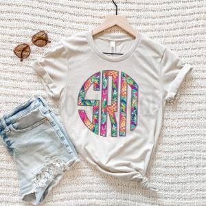 VIBRANT PINEAPPLES MONOGRAM - CUSTOM TRANSFER