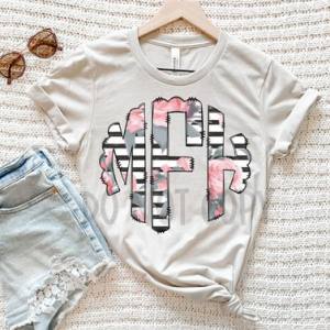 FLORAL STRIPE MONOGRAM - CUSTOM TRANSFER