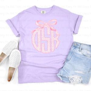 COQUETTE PINK BOW DALMATION MONOGRAM - CUSTOM TRANSFER
