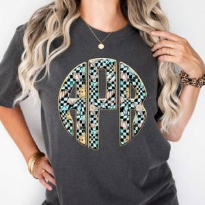 CHECKERED SUMMER MONOGRAM - CUSTOM TRANSFER