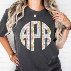 GROOVY RAINBOW MONOGRAM - CUSTOM TRANSFER
