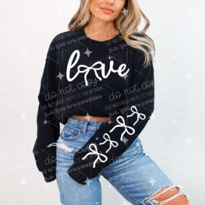 LOVE BOWS - FRONT+SLEEVE - DTF TRANSFER