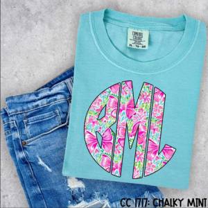 COQUETTE FLORAL MONOGRAM - CUSTOM TRANSFER