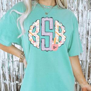 SCHOOL SUPPLIES MONOGRAM - CUSTOM TRANSFER