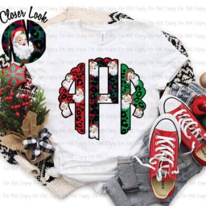 LEOPARD SANTA MONOGRAM - CUSTOM TRANSFER