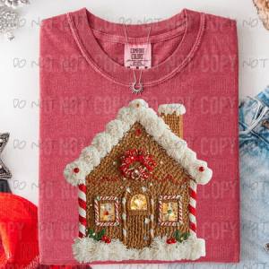 GINGERBREAD HOUSE FAUX YARN - DTF TRANSFER
