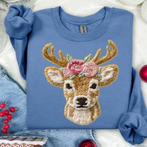 FRENCH KNOT DEER FAUX YARN - DTF TRANSFER