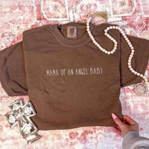 MAMA OF AN ANGEL BABY WHITE - DTF TRANSFER