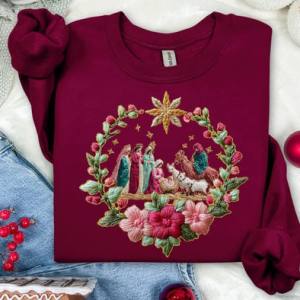 FRENCH KNOT NATIVITY FAUX YARN - DTF TRANSFER