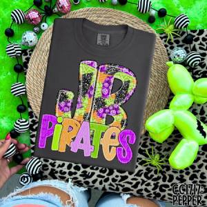 HALLOWEEN SCHOOL INITIALS W/ MASCOT - CUSTOM TRANSFER