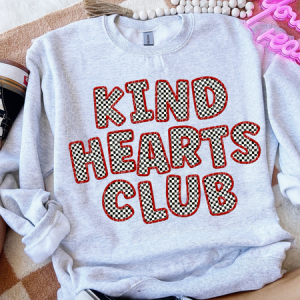 KIND HEARTS CLUB - FAUX EMBROIDERY - DTF TRANSFER