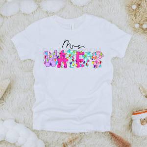 NEON TEACHER CHRISTMAS LIGHTS W/ NAME - CUSTOM TRANSFER