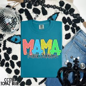 BRIGHT & PREPPY - MAMA,AUNT,GRANDMA,ETC W/ KIDS NAMES - CUSTOM TRANSFER