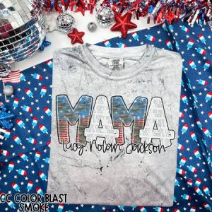 HAND LETTERED PATRIOTIC - MAMA,AUNT,GRANDMA ETC W/ KIDS NAMES - CUSTOM TRANSFER