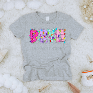 NEON CHRISTMAS NAMES W/ LIGHTS - CUSTOM TRANSFER