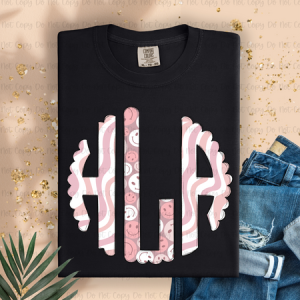 RETRO SMILEY - MONOGRAM - CUSTOM TRANSFER