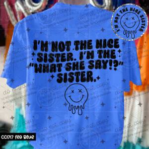 I'M NOT THE NICE SISTER - FRONT+BACK - DTF TRANSFER