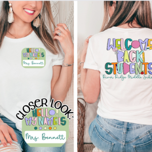 BACK TO SCHOOL NAME TAG - FRONT+BACK - CUSTOM TRANSFER