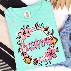 FLORAL & LEOPARD NAME FRAMES - CUSTOM TRANSFER