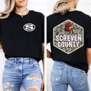 CAMO SCHOOL COUNTY + MASCOT - FRONT+BACK - CUSTOM TRANSFER