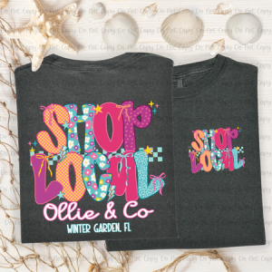 SHOP SMALL STARS & FLOWER - FRONT+BACK - CUSTOM TRANSFER